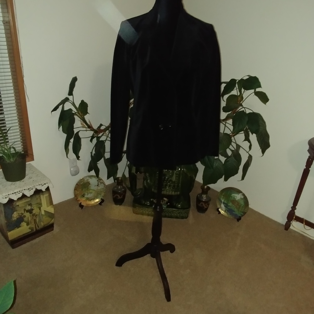 Black "Faux Velvet" Blazer